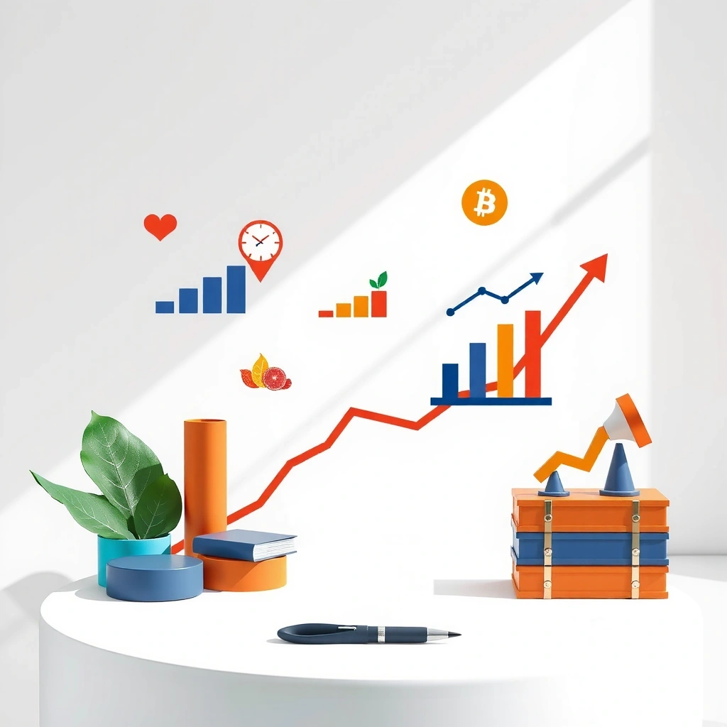 Business growth and marketing success illustration