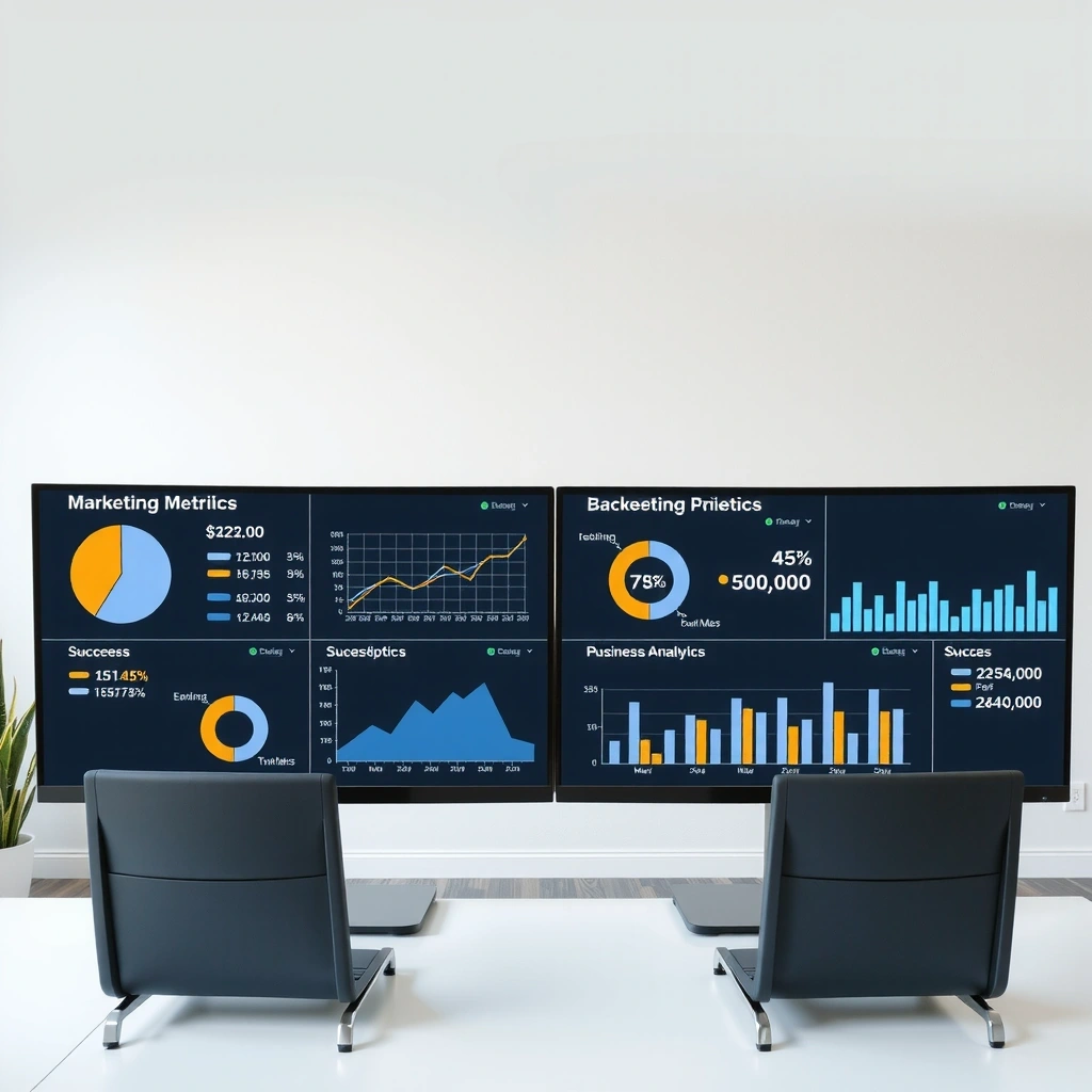 Marketing success metrics and analytics dashboard