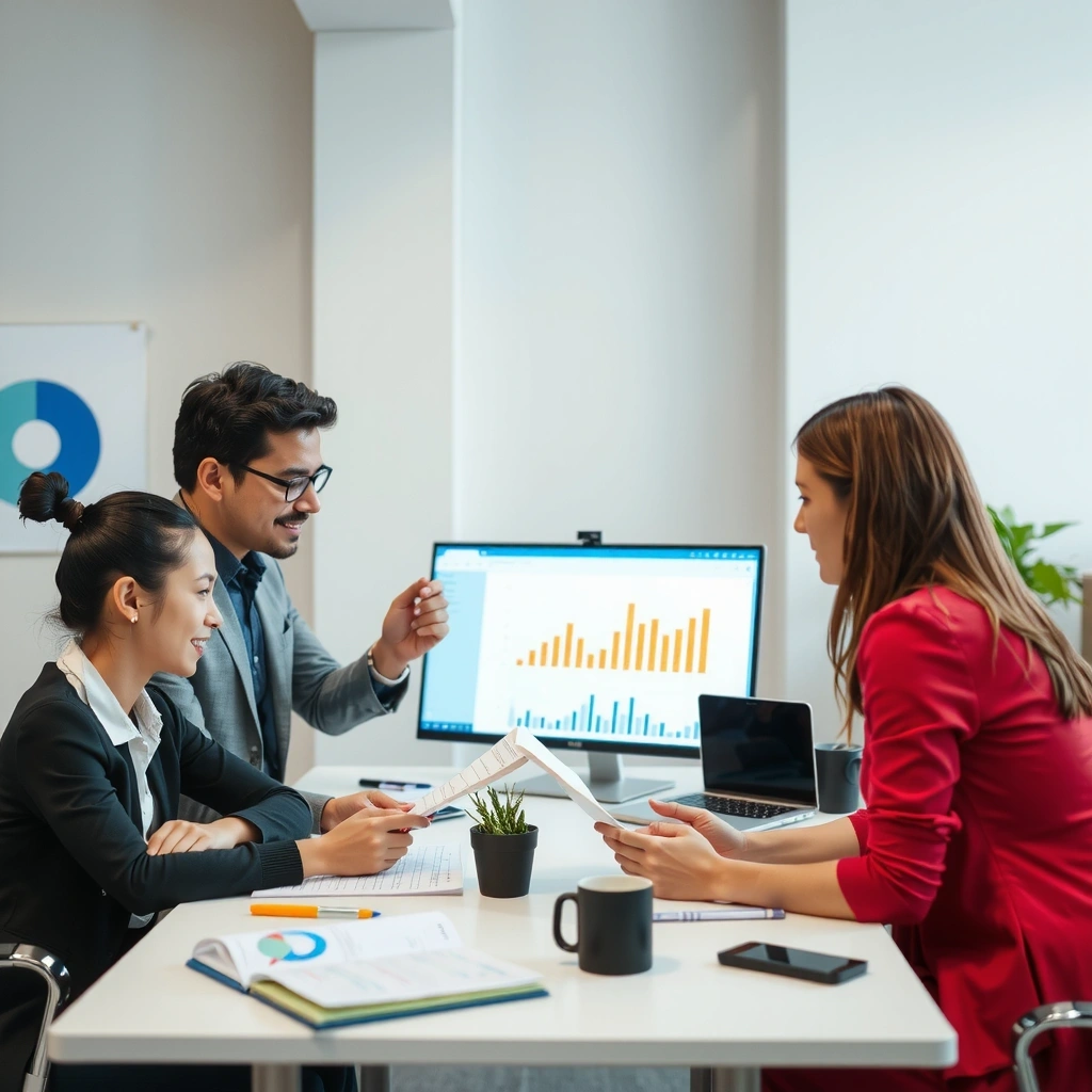 Professional marketing team collaboration